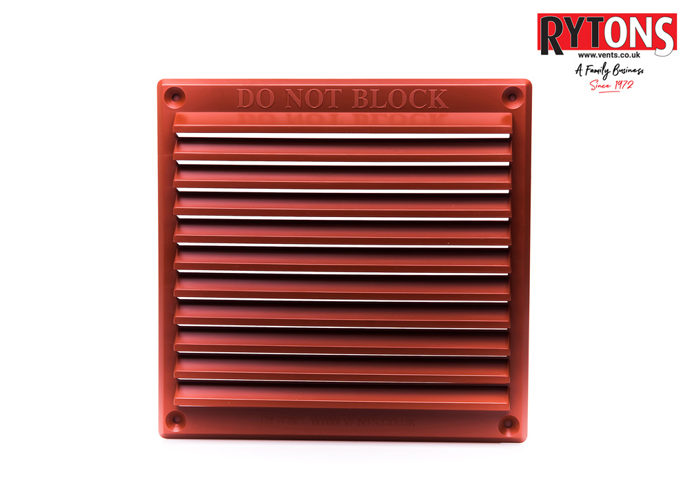BUFF-SAND RYTONS 6X6 LOUVRE VENT GRILLE WITH FLYSCREEN 