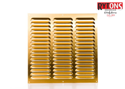 Brass Louvred Internal Ventilation Grill 241 x 165mm - 70000970